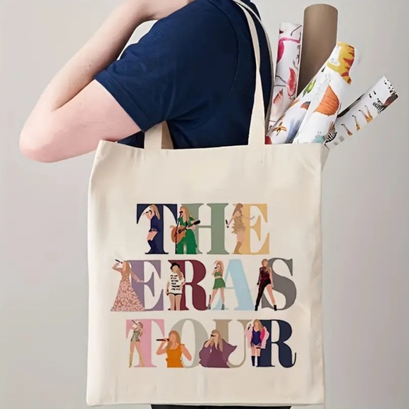 Taylor Swift The Eras Tour Canvas Tote Fan Made Double Sided - Picture 1 of 5